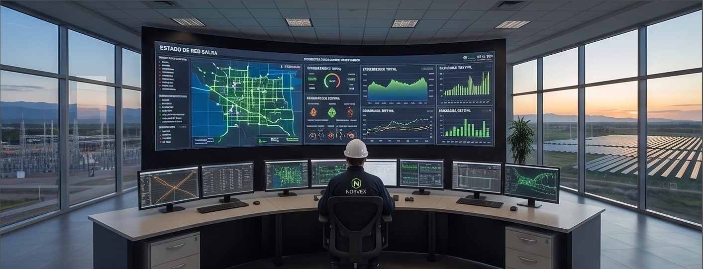 Centro de monitoreo NORVEX con visualización en tiempo real de la red eléctrica de Salta