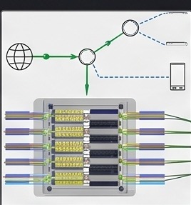 Diagrama de red de fibra óptica FTTH